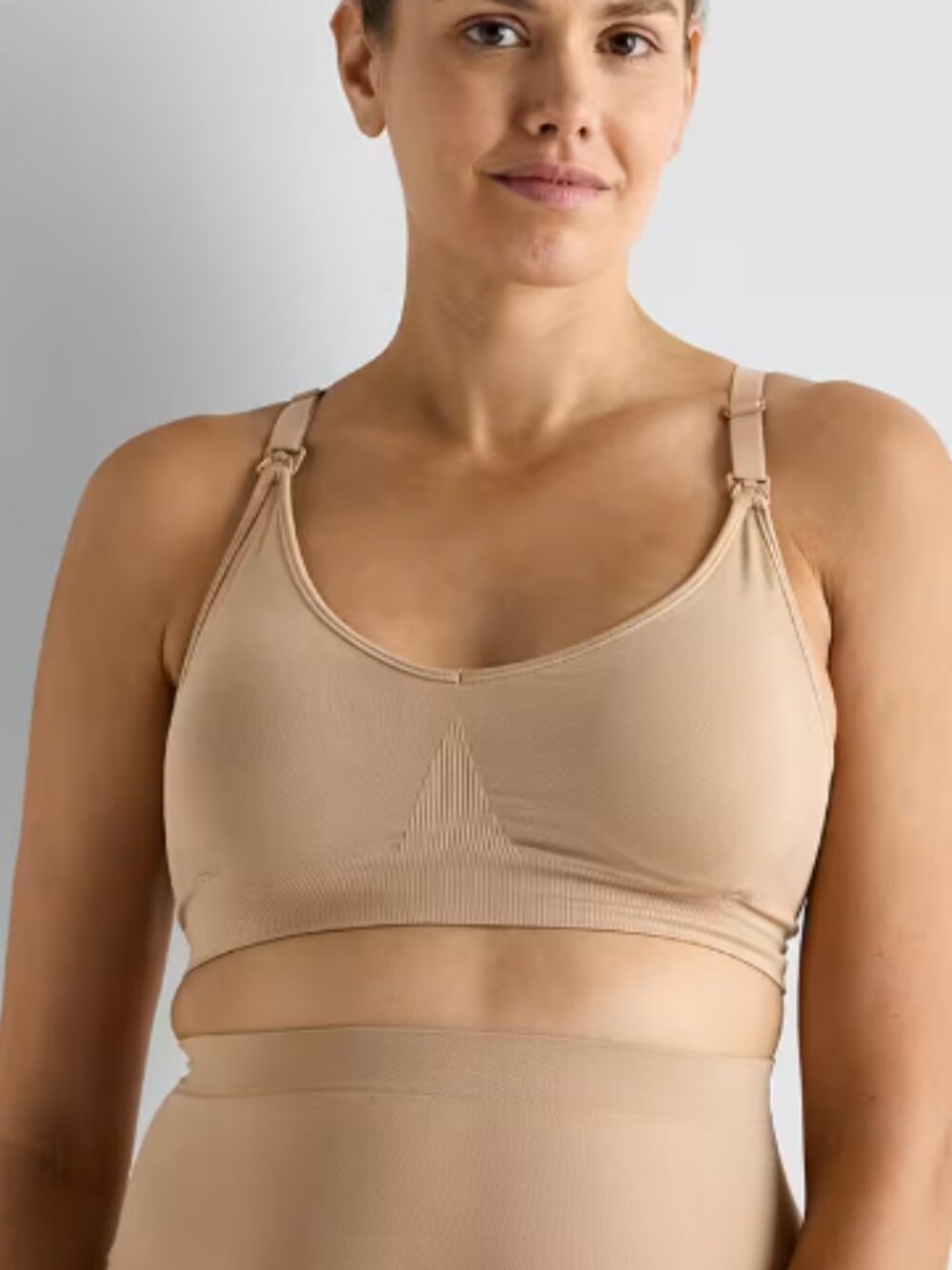 Quince Seamless Nursing Bra in Sand, Size M - NWT